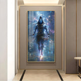 God Bholenath Glass Finish Vertical Wall Art