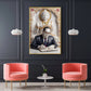 Dr. B.R. Ambedkar and Buddha Glass Finish Vertical Wall Art