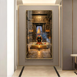 Divine Shiva Lingam Glass Finish Vertical Wall Art
