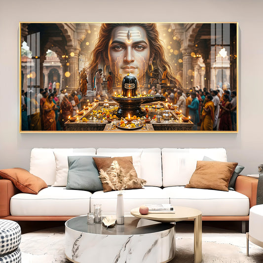 Divine Shiv Shankar Glass Finish Horizontal Wall Art