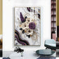 Beautiful Purple & White Flowers Glass Finish Vertical Wall Art