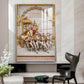 Krishna & Arjuna Chariot Glass Finish Vertical Wall Art