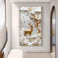 Floral Fawn Delight Glass Finish Vertical Wall Art