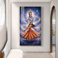 Meera Bai With Krishna Ji Glass Finish Vertical Wall Art
