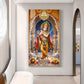 Divine Krishna With Flute Glass Finish Vertical Wall Art