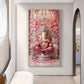 Divine Lord Ganesh Glass Finish Vertical Wall Art