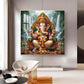 Jai Ganesh Deva Glass Finish Square Wall Art