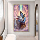 Lord Shiva and Nandi Glass Finish Vertical Wall Art