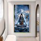 Hindu lord Shiv Glass Finish Vertical Wall Art