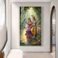 Radha Rani With Krishna Glass Finish Vertical Wall Art