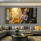 Lord Krishna Glass Finish Horizontal Wall Art