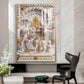 Kamdhenu Cow Calf Glass Finish Vertical Wall Art