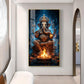 Divine Shree Ganesh Ji Glass Finish Vertical Wall Art