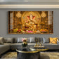 Lord Ganpati Bappa Glass Finish Horizontal Wall Art