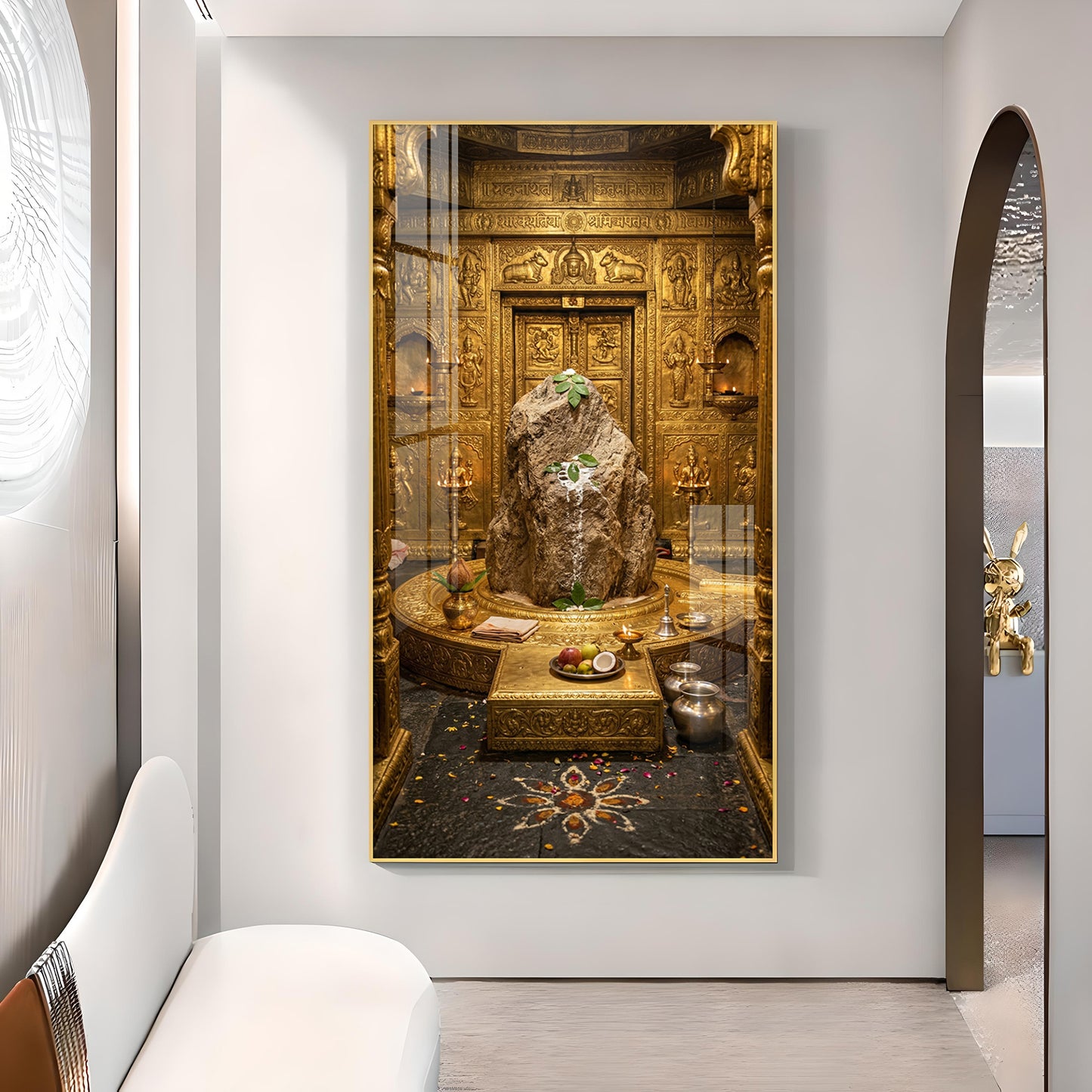 Divine Kedarnath Jyotirlinga Glass Finish Vertical Wall Art