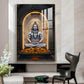 Lord Shiva In A Meditative Pose Glass Finish Vertical Wall Art
