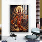 Divine Lord Hanuman Ji Glass Finish Vertical Wall Art