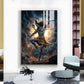 Mahadev In His Tandava Pose Glass Finish Vertical Wall Art