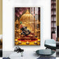 Lord Ganesha Holding A Flute Glass Finish Vertical Wall Art