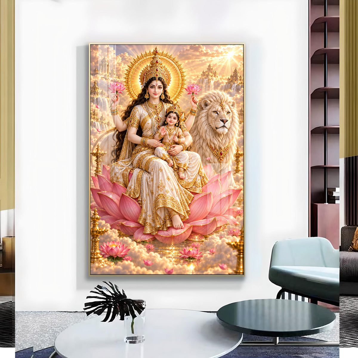 Skanda Mata Glass Finish Vertical Wall Art