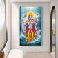 Lord Vishnu With Matsya Avatar Glass Finish Vertical Wall Art