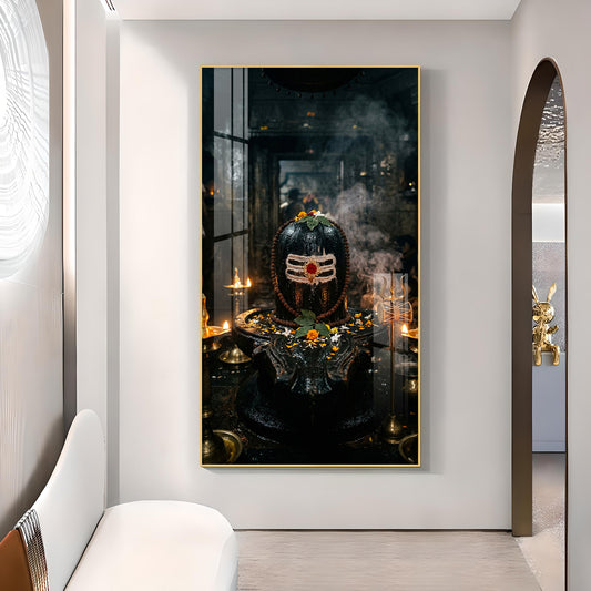 Shiv Maheshwar Glass Finish Vertical Wall Art
