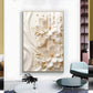 White Flowers With Golden Elements Glass Finish Vertical Wall Art