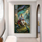 Shree Krishna With Flute Glass Finish Vertical Wall Art