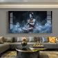 Lord Shiva In A Deep Meditative State Glass Finish Horizontal Wall Art