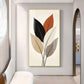 Colored Leaf Glass Finish Vertical Wall Art