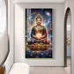 Tranquil Buddha Glass Finish Vertical Wall Art
