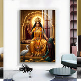 Goddess Baglamukhi Glass Finish Vertical Wall Art