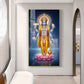 Divine Lord Vishnu Ji On Lotus Glass Finish Vertical Wall Art