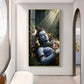 Hindu Deity Shiva Glass Finish Vertical Wall Art
