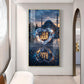 Islamic Allah Name With Heart Glass Finish Vertical Wall Art