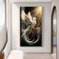 White Phoenix Glass Finish Vertical Wall Art