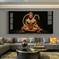 Lord Hanuman In Meditating Pose Glass Finish Horizontal Wall Art