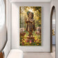 Lord Krishna With Playing the Flute Glass Finish Vertical Wall Art