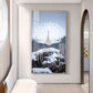 Dazzling Pearl Peacock Glass Finish Vertical Wall Art