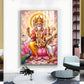 God Brahma Alongside Saraswati Glass Finish Vertical Wall Art
