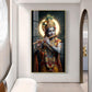 Divine Hare Krishna Glass Finish Vertical Wall Art