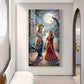 Sri Radha Krishna Glass Finish Vertical Wall Art