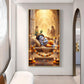 Sleeping Little Krishna Glass Finish Vertical Wall Art