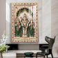 Lord Murugan with Valli and Devasena Glass Finish Vertical Wall Art