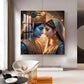 Divine Lord Radha and Krishna Glass Finish Square Wall Art