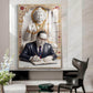 Dr. B.R. Ambedkar and Buddha Glass Finish Vertical Wall Art