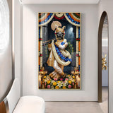 God Shreenath Ji Glass Finish Vertical Wall Art