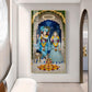 Radha & Krishna Masterpiece Glass Finish Vertical Wall Art