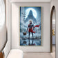 Hanuman Ji and Shiva Ji Glass Finish Vertical Wall Art