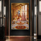Spiritual Serenity Radha Love Krishna Glass Finish Vertical Wall Art